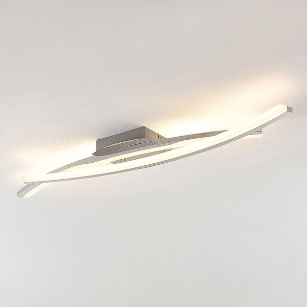Lindby Elarit LED mennyezeti lámpa, krómozott, dimmelhető, Króm / ezüst, Nappali / Étkező, fém, Modern