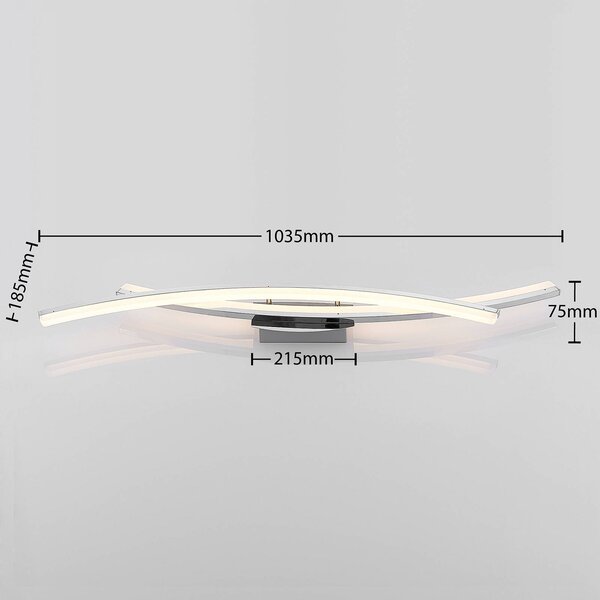 Lindby Elarit LED mennyezeti lámpa, krómozott, dimmelhető, Króm / ezüst, Nappali / Étkező, fém, Modern