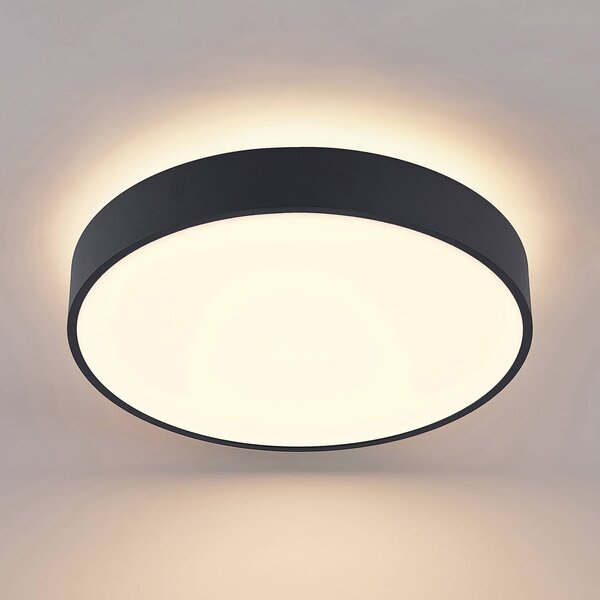Arcchio LED mennyezeti lámpa Vanida, fekete, Ø 40 cm, fel/le, dimmelhető, Fekete, Konyha, Alumínium, Modern