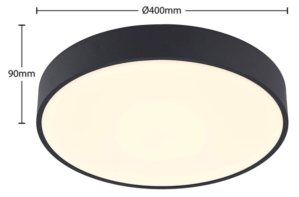 Arcchio LED mennyezeti lámpa Vanida, fekete, Ø 40 cm, fel/le, dimmelhető, Fekete, Konyha, Alumínium, Modern
