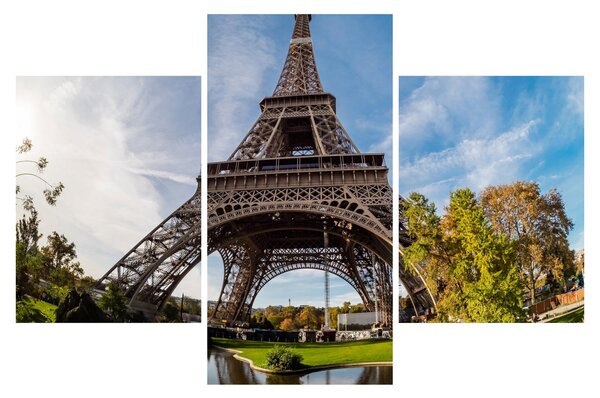 Kép - Eiffel-torony színes (90x60 cm)