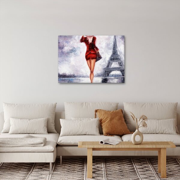 Kép - Nő és az Eiffel-torony (70x50 cm)