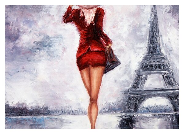 Kép - Nő és az Eiffel-torony (70x50 cm)