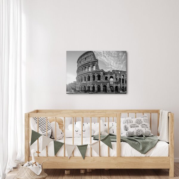 Kép - Colosseum Rómában, fekete-fehér (70x50 cm)