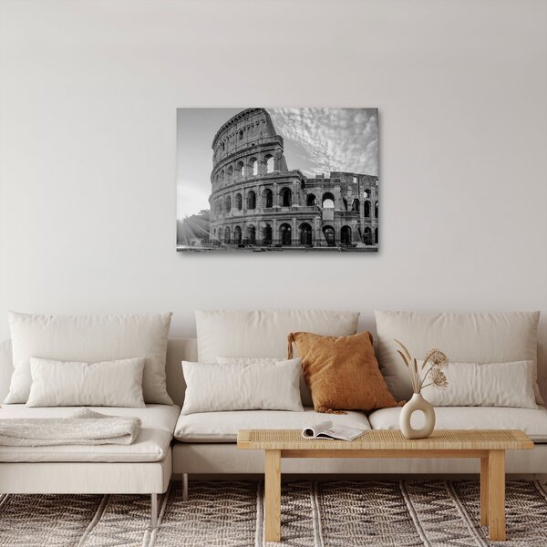 Kép - Colosseum Rómában, fekete-fehér (70x50 cm)