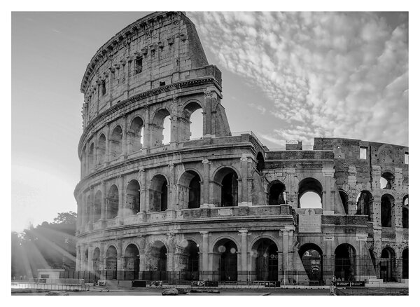 Kép - Colosseum Rómában, fekete-fehér (70x50 cm)