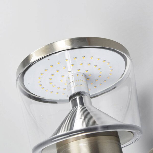 Lindby LED kültéri fali lámpa Antje, mozgásérzékelő, IP44, Alu / szürke / cink, Rozsdamentes acél, Modern