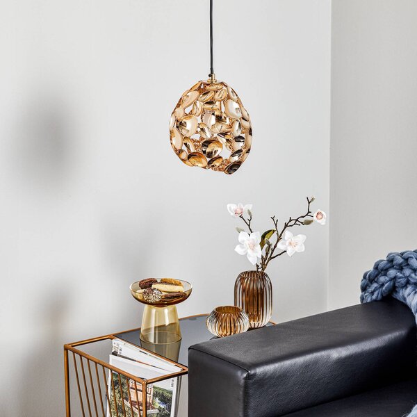 Schuller Valencia Narisa LED függőlámpa Ø 18 cm rózsaarany/barna, Barna / rozsda, Nappali / Étkező, fém, Modern