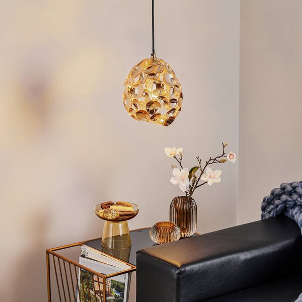 Schuller Valencia Narisa LED függőlámpa Ø 18 cm rózsaarany/barna, Barna / rozsda, Nappali / Étkező, fém, Modern