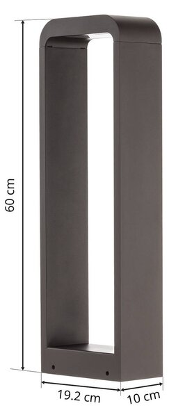 Lindby Emima LED-es útvilágítás, 60 cm, antracit, alumínium, Fekete, Alumínium, Modern