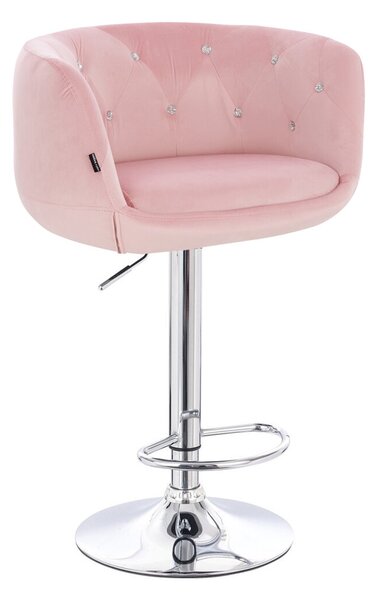 HR333CW Rózsaszín modern velúr szék krómozott lábbal