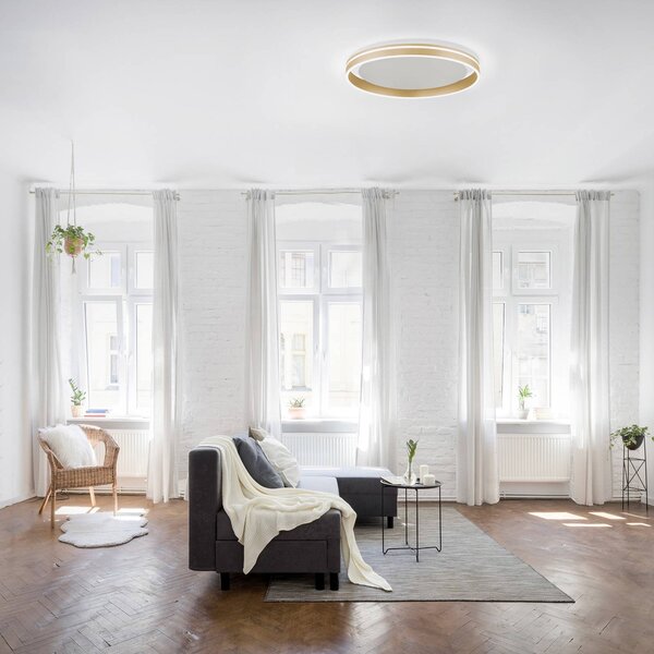 Q-Smart-Home Paul Neuhaus Q-VITO LED mennyezeti lámpa, Ø 60cm, dimmelhető, Sárgaréz / arany, Nappali / Étkező, fém, Modern