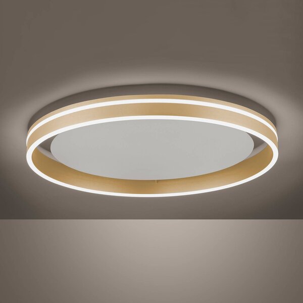 Q-Smart-Home Paul Neuhaus Q-VITO LED mennyezeti lámpa, Ø 60cm, dimmelhető, Sárgaréz / arany, Nappali / Étkező, fém, Modern