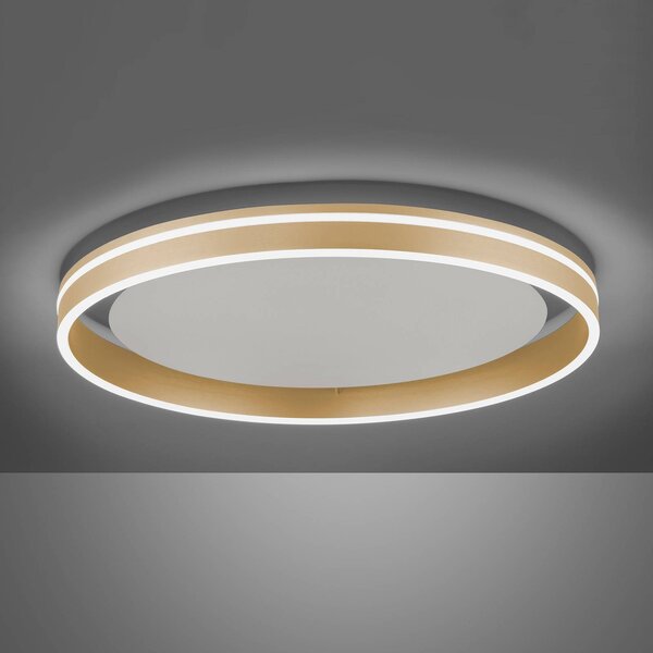 Q-Smart-Home Paul Neuhaus Q-VITO LED mennyezeti lámpa, Ø 60cm, dimmelhető, Sárgaréz / arany, Nappali / Étkező, fém, Modern