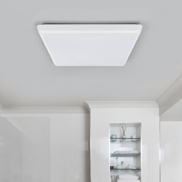 Arcchio LED mennyezeti lámpa Augustin, 40 x cm, fehér, IP54, Fehér / opál, Fürdőszoba, Műanyag, Modern