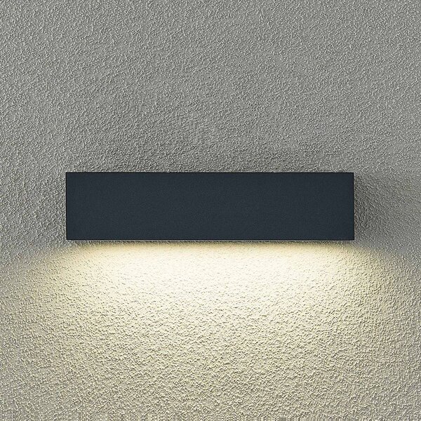 Arcchio LED fali világítás Lengo, 25 cm, 1 izzó, antracit, CCT, Fekete, Alumínium, Modern