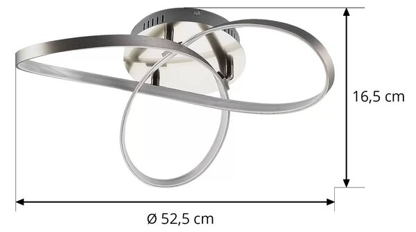 Lindby Saliha modern LED mennyezeti lámpa, dimmelhető, Alu / szürke / cink, Nappali / Étkező, Alumínium, Modern