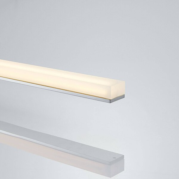 Lindby LED fürdőszobai mennyezeti lámpa Levke, 116 cm, fényerőszabályzó, IP44, dimmelhető, Fehér / opál, Fürdőszoba, Műanyag, Modern