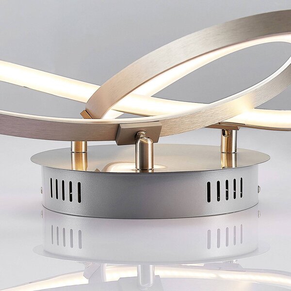 Lindby Saliha modern LED mennyezeti lámpa, dimmelhető, Alu / szürke / cink, Nappali / Étkező, Alumínium, Modern
