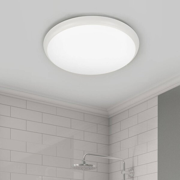 Arcchio LED mennyezeti lámpa Augustin, Ø 40 cm, 4.000 K, IP54, Fehér / opál, Fürdőszoba, Műanyag, Modern