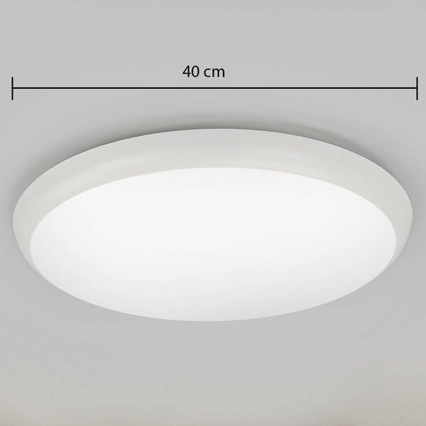 Arcchio LED mennyezeti lámpa Augustin, Ø 40 cm, 4.000 K, IP54, Fehér / opál, Fürdőszoba, Műanyag, Modern