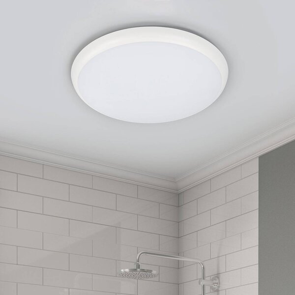Arcchio LED mennyezeti lámpa Augustin, Ø 40 cm, 4.000 K, IP54, Fehér / opál, Fürdőszoba, Műanyag, Modern