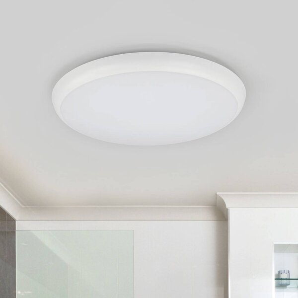 Arcchio LED mennyezeti lámpa Augustin, Ø 40 cm, 4.000 K, IP54, Fehér / opál, Fürdőszoba, Műanyag, Modern
