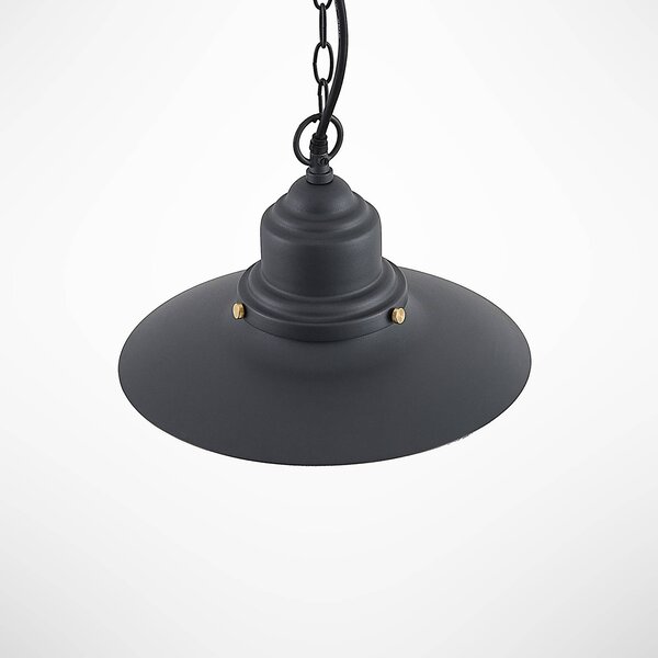 Lindby kültéri függőlámpa Roisin, antracit, fém, Ø 32cm, dimmelhető, Alu / szürke / cink, fém, Tengeri