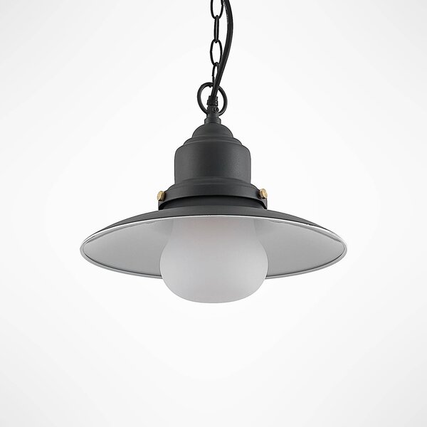 Lindby kültéri függőlámpa Roisin, antracit, fém, Ø 32cm, dimmelhető, Alu / szürke / cink, fém, Tengeri