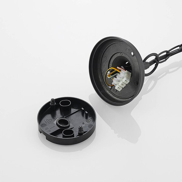 Lindby kültéri függőlámpa Roisin, antracit, fém, Ø 32cm, dimmelhető, Alu / szürke / cink, fém, Tengeri