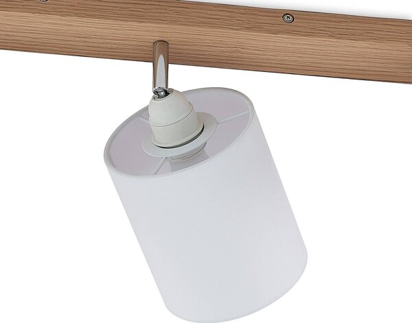 Lindby Imarin mennyezeti spotlámpa, 56 cm, 3 izzós, fehér, fa, dimmelhető, Világos fa, Nappali / Étkező, Fa, Skandináv