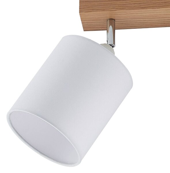 Lindby Imarin mennyezeti spotlámpa, 56 cm, 3 izzós, fehér, fa, dimmelhető, Világos fa, Nappali / Étkező, Fa, Skandináv
