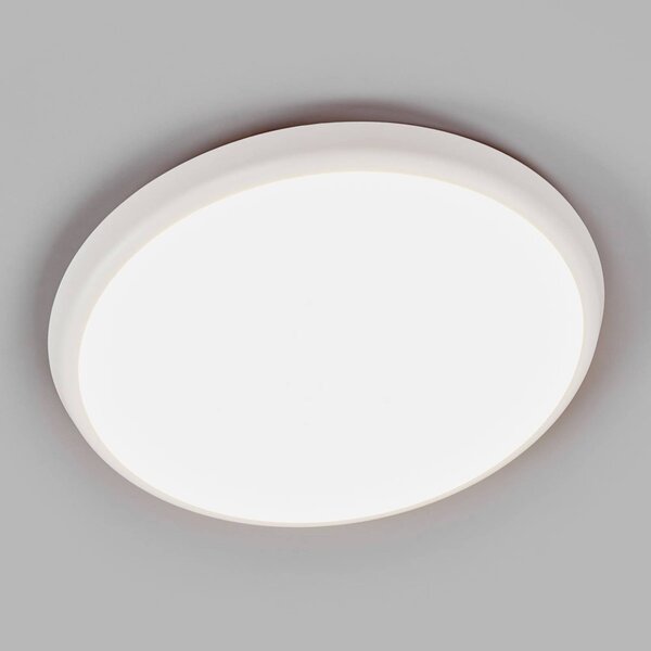 Arcchio LED mennyezeti lámpa Augustin, Ø 30 cm, CCT, fehér, IP54, dimmelhető, Fehér / opál, Fürdőszoba, Műanyag, Modern