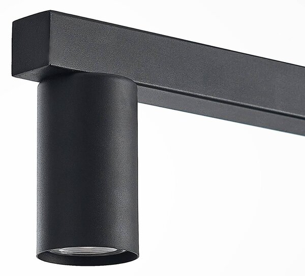Lindby függőlámpa Baliko, fekete, 116 cm, 5 lámpás, GU10, dimmelhető, Fekete, Nappali / Étkező, fém, Modern