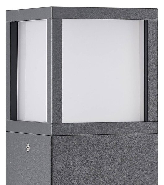 Lucande Dewari ösvényvilágítás, E27, 65 cm, sötétszürke, IP54, dimmelhető, Alu / szürke / cink, Alumínium, Modern