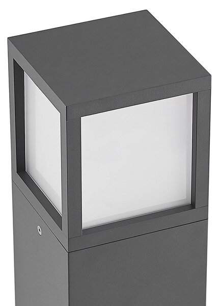 Lucande Dewari ösvényvilágítás, E27, 65 cm, sötétszürke, IP54, dimmelhető, Alu / szürke / cink, Alumínium, Modern
