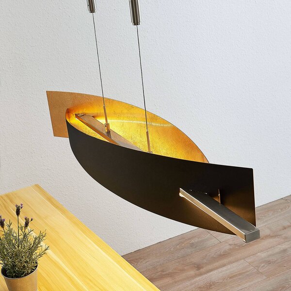 Lucande LED-es függőlámpa Marija, 101 cm, fekete, fényerőszabályzóval, dimmelhető, Fekete, Nappali / Étkező, fém, Modern
