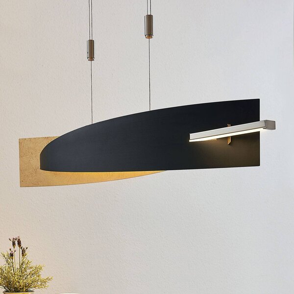 Lucande LED-es függőlámpa Marija, 101 cm, fekete, fényerőszabályzóval, dimmelhető, Fekete, Nappali / Étkező, fém, Modern