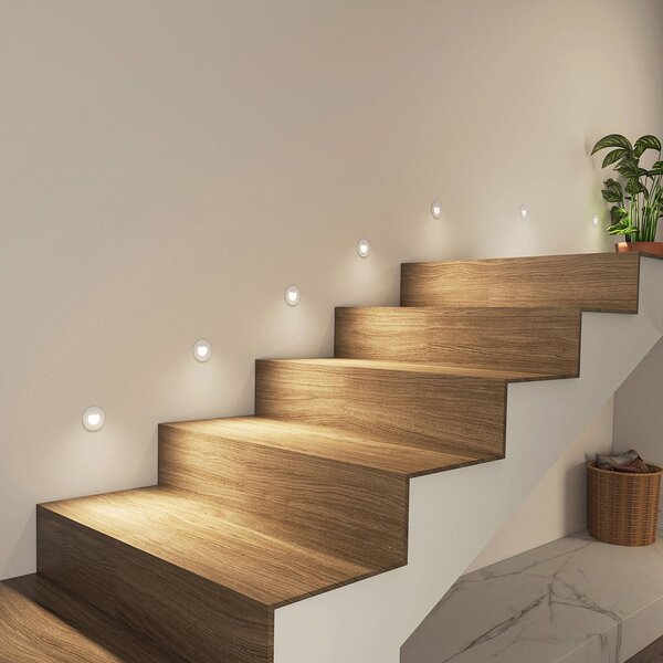 Arcchio LED-es süllyesztett lámpa Vexi, Ø 7,8 cm, fehér, alumínium, CCT, dimmelhető, Fehér / opál, Nappali / Étkező, Alumínium, Modern