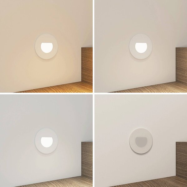 Arcchio LED-es süllyesztett lámpa Vexi, Ø 7,8 cm, fehér, alumínium, CCT, dimmelhető, Fehér / opál, Nappali / Étkező, Alumínium, Modern