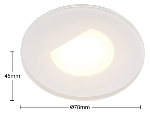 Arcchio LED-es süllyesztett lámpa Vexi, Ø 7,8 cm, fehér, alumínium, CCT, dimmelhető, Fehér / opál, Nappali / Étkező, Alumínium, Modern