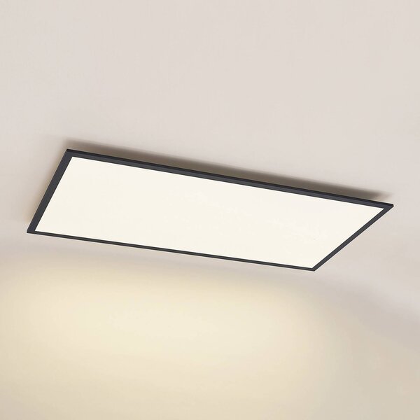 Lindby LED panel Nelios, 120 x 60 cm, 4000K, fekete, fém, Fekete, Konyha, Alumínium, Modern