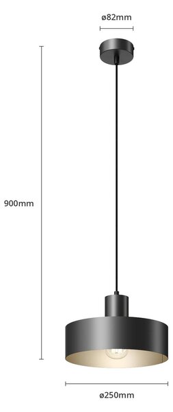 SIGMA Rif fém lógó világítás, fekete, Ø 25 cm, dimmelhető, Fekete, Nappali / Étkező, fém, Modern