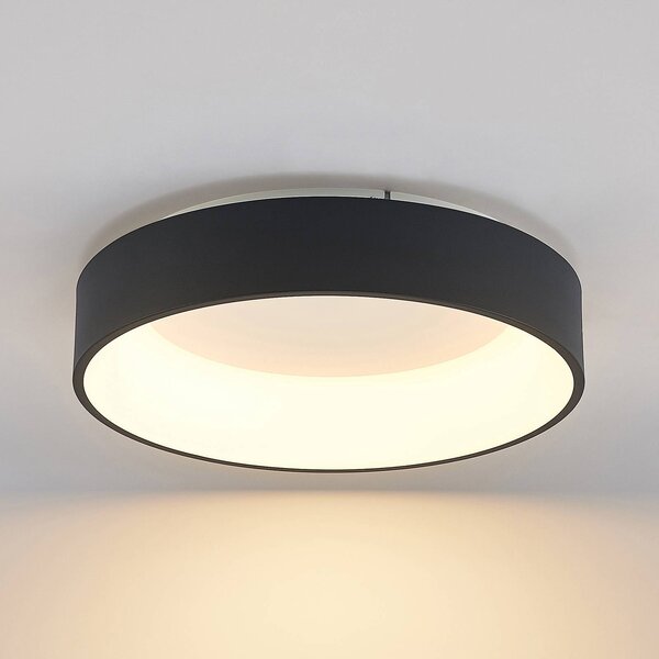 Arcchio LED mennyezeti lámpa Aleksi, Ø 45cm, fekete, fém, CCT, dimmelhető, Fekete, Konyha, fém, Modern