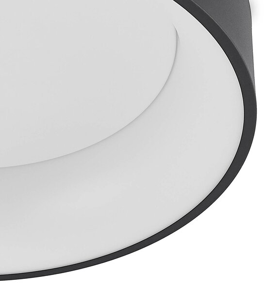 Arcchio LED mennyezeti lámpa Aleksi, Ø 45cm, fekete, fém, CCT, dimmelhető, Fekete, Konyha, fém, Modern