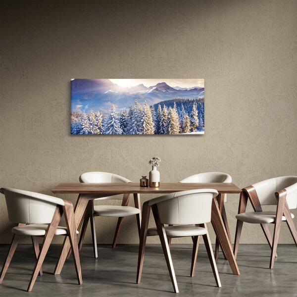 Kép - Hegyi táj télen (120x50 cm)