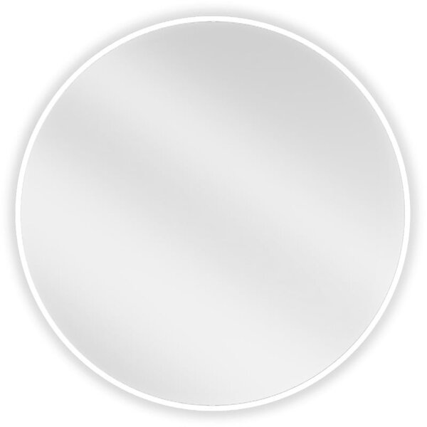 Mexen Loft kerek fürdőszobai tükör 70 cm, fehér keret - 9850-070-070-000-20