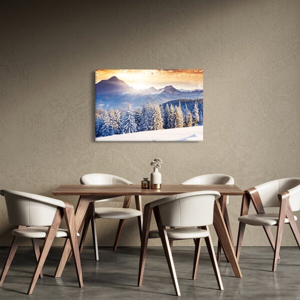 Kép - Hegyi táj télen (90x60 cm)