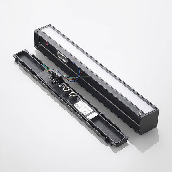 Arcchio Lengo LED fali világítás, 50 cm, 1 izzó, antracit, CCT, Fekete, Alumínium, Modern
