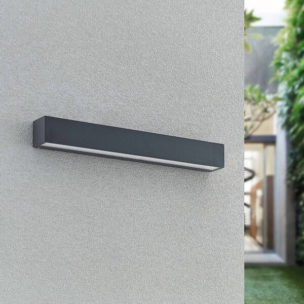 Arcchio Lengo LED fali világítás, 50 cm, 1 izzó, antracit, CCT, Fekete, Alumínium, Modern